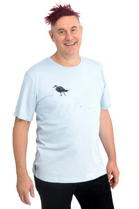 Fair-Trade-Männershirt "Möwe" - Made in Kenia - hellgrau - Hirschkind