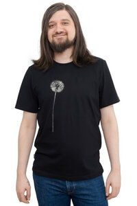 Fair-Trade-Männershirt "Pusteblume" - Made in Kenia - schwarz oder dunkelgrün - Hirschkind