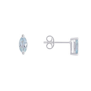 Minimalistische Ohrstecker aus Silber mit Aquamarin Roisin - Eppi