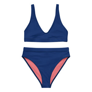 In 23 Farben Recyceltes Bikini-Set mit hoher Taille, bequeme Sport-Bikini - PepMelon