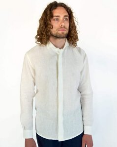 Zenith - Reines Leinenhemd Farbe Weiss slim fit - made in France - Aatise