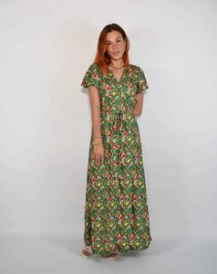 Langes Sommerkleid/Festkleid Zady mit Schmetterlingsärmel, 100% EcoVero - Aatise