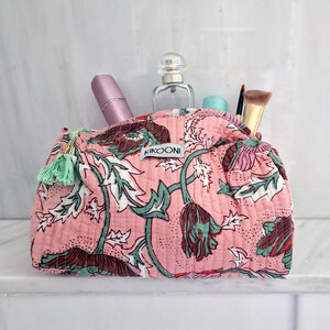 handgefertigte Kosmetiktasche "Cornfield Rosé" - KIKOONI