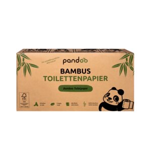 Pandoo Bambus Toilettenpapier - 8 Rollen á 200 Blatt - 3-lagig - pandoo