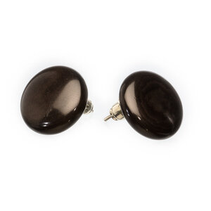 Tagua Ohrstecker Ohrring groß schwarz d=2,5 cm - Bea Mely