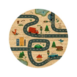 Kinderteppich "The Road" (rund) - Corkando