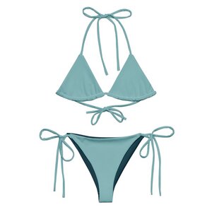 In 23 Farben Recycelter String-Bikini-Set umweltfreundlicher Triangel-Bikini - PepMelon