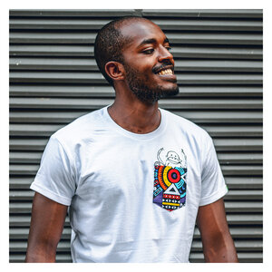 Herren T-Shirt aus Bio-Baumwolle mit Brusttasche „NYANI“ Made in Kenya - Kipepeo-Clothing
