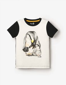veganes Kinder T-Shirt – Knuddelnde Pinguine - The QT