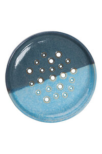 Seifenschale rund INDUSTRIAL aus Steinzeug in blau oder orange (POR623, POR627) - TRANQUILLO