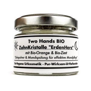 Zahnkristalle „ErdenHerz“ mit Bio-Orange & Bio-Zimt-Zahnpulver & Mundspülung-BioVegan - Two Hands BIO