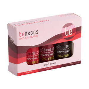 benecos Nagellack Set - Classic in Red – 20-free – vegan – wasser- und luftdurchlässig - benecos