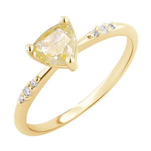 Goldener Verlobungsring mit gelbem Diamanten Julia - Eppi