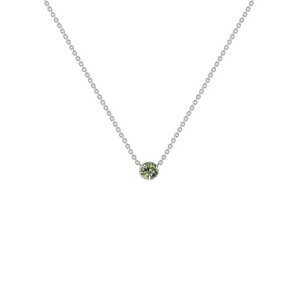 Silberne minimalistische Kette mit einem grünen Saphir Glosie - Eppi