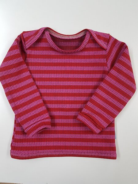 Babyshirt Knit-knit Rot-rosa Gestreift