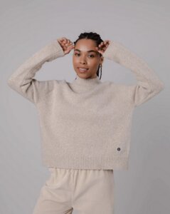 Perkins Wool Cropped Sweater Beige - Brava Fabrics