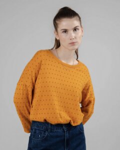 Polka Dots Sweater Mustard - Brava Fabrics