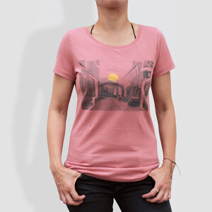 Damen T-Shirt, "Urbanität im Wandel", Dyed Salty Rose - little kiwi