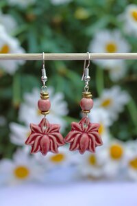 Schmuck Ohrringe aus Keramik Lotus, Blume und Fächer - Schönes aus Indochina