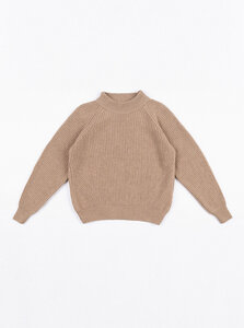 Strickpullover - Women's Knit Sweater - aus einem Wolle/Nylon Mix - Rotholz