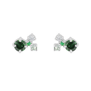 Grüne Cluster-Ohrringe mit grünen Diamanten und Edelsteinen Kerrie - Eppi