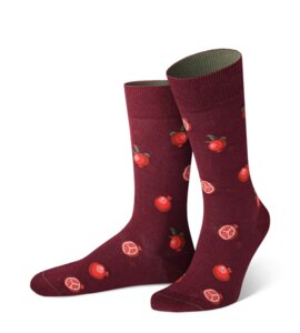 Rote Socken mit Granatapfelmotiv - Damen/Herren - von Jungfeld