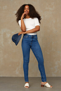 Slim-Fit Jeans aus Recycling und Bio Baumwolle - Juno High - Eco Veggie Worn - Kings Of Indigo