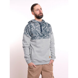 Iso-Yeah Kapuzenpullover Grau | Blau - bleed