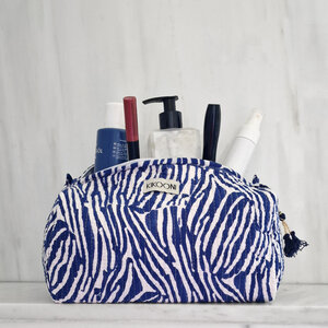 handgefertigte Kosmetiktasche "Blue Zebra" - KIKOONI