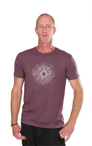 Ecovero Shirt von Life-Tree für Herren "Wooden Iris" in Mulberry - Life-Tree