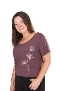 Ecovero Shirt für Damen "Ginkgo" in Mulberry/Dusty Pink - Life-Tree