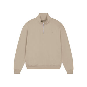 Unisex Quater-Zip Pullover/Sweater aus Bio Baumwolle GOATY - beige - dressgoat