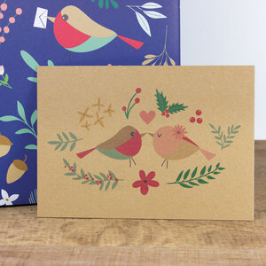 Postkarte Bird Love, wahlweise mit Briefumschlag - Bow & Hummingbird