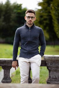 Herren-Kaschmir-Wollmischung Pullover – Pullover mit Reißverschluss - De IONESCU
