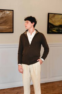 Herren-Kaschmir-Wollmischung Pullover – Pullover mit Reißverschluss - De IONESCU