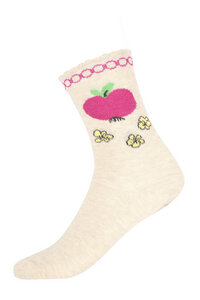 Kinder Socken Apfel/Blüten Bio-Baumwolle - grödo