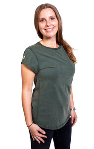 Shirt aus Biobaumwolle Fairwear für Damen "Basic" in Washed Green - Life-Tree