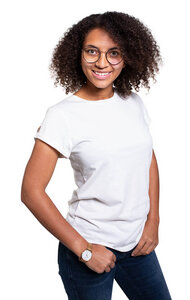 Shirt aus Biobaumwolle Fairwear für Damen "Basic" in Washed White - Life-Tree