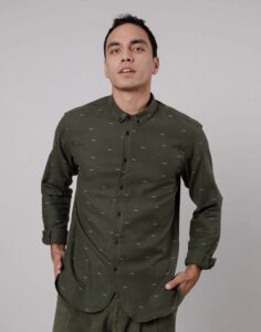 Eyes Flannel Regular Shirt Kakhi - Brava Fabrics
