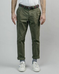 Pleated Chino Pants Olive - Brava Fabrics