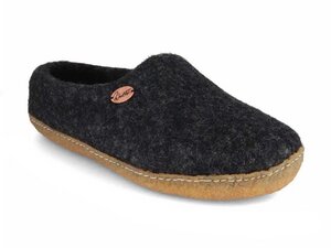 Barfuß-Hausschuhe "Footprint" handgemacht mit Naturgummisohle für Damen und Herren - WoolFit