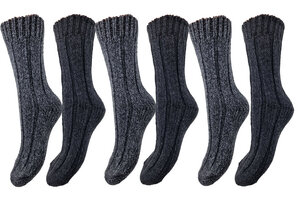 Norweger Strick-Socken mit extra dicker Schafwolle im 6er Pack - Bruno Barella