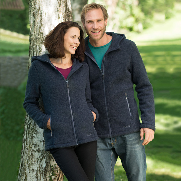 Engel natur  Engel Natur Damen FleeceJacke mit Kapuze tailliert BioSchurwolle  Avocadostore