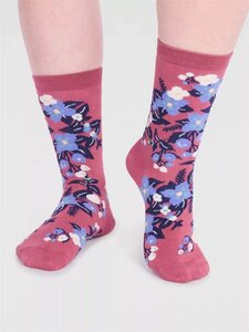 Baumwoll-Socken mit Blumen Motiv Modell: Arya GOTS - Thought