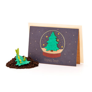 Nachhaltige Weihnachtskarte zum Einpflanzen mit Schneekugel-Motiv inkl. Umschlag | Grußkarte Weihnachten mit Saatgut | Weihnachtsgrußkarte zum Verschenken | Klappkarte mit Aufschrift Frohes Fest - Die Stadtgärtner