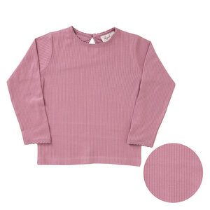 Langarmshirt in Rippoptik, rosa, aus Baumwolle (Bio) - People Wear Organic