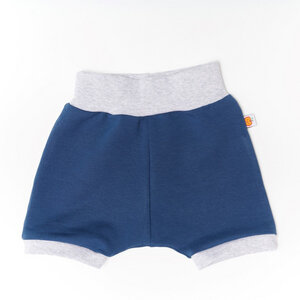 Basic-Shorts für Babys und Kinder aus Bio-Baumwolle "Baby Basic Summersweat" Indigoblau/Grau - Cheeky Apple
