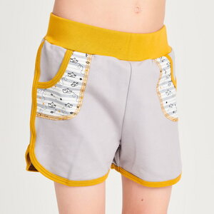 Sommer-Shorts "Sommersweat Grau | Goldschiffchen" aus Bio-Baumwolle - Cheeky Apple