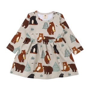 Baby Bears - Baumwolle (Bio) - beige - Langarm Kleid - Walkiddy