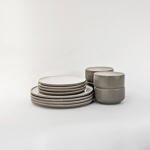 Lunch Geschirr Set Ddoria - Granit Grau aus Steingut (handgemacht) - EDDA stoneware
